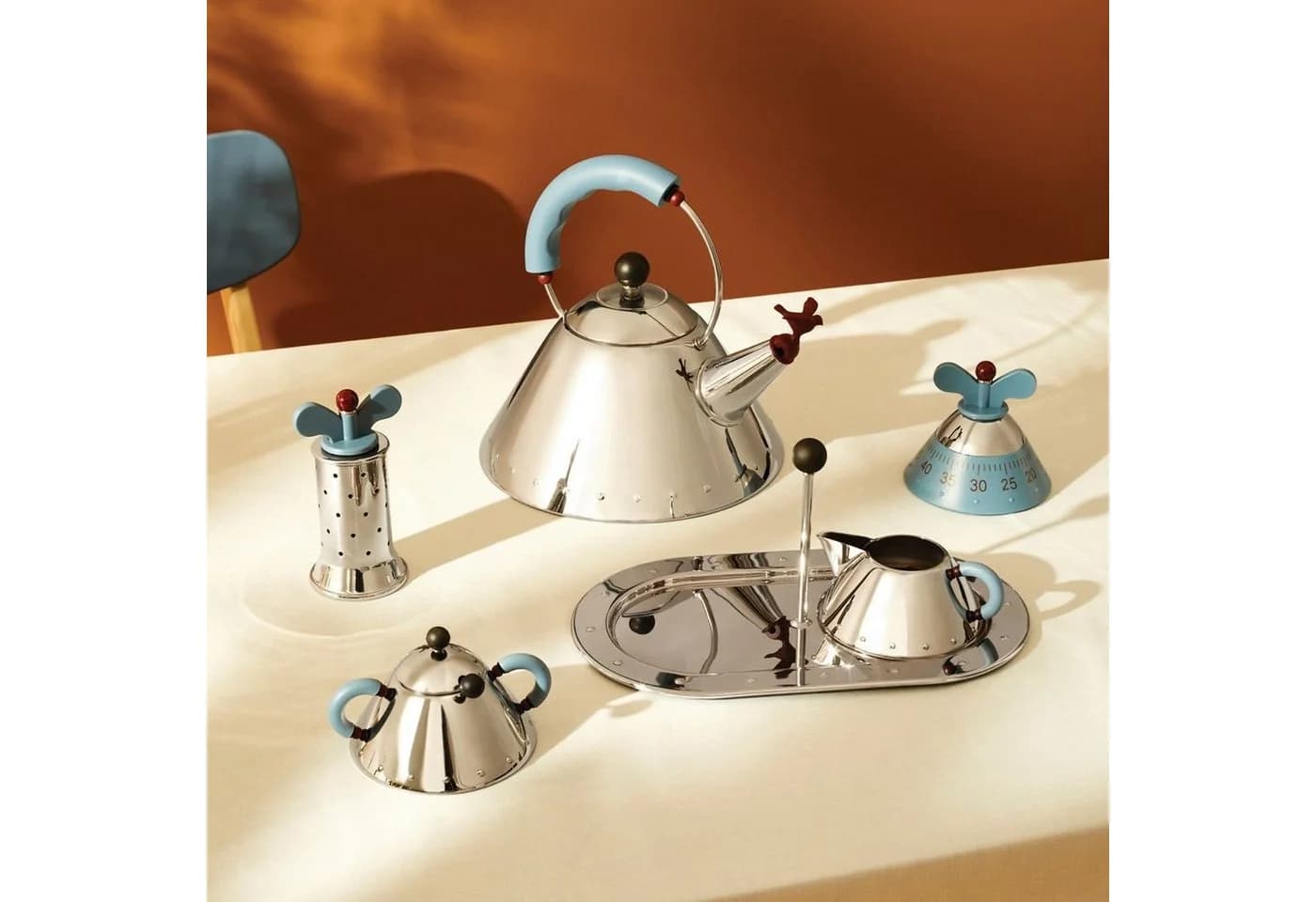 Alessi Wasserkessel Michael Graves 9093 Edelstahl Silber