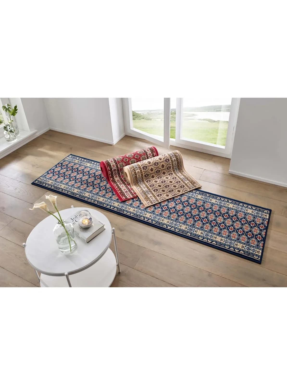 Baur Kurzflor-Teppich Dunkelblau Polypropylen Bordüre