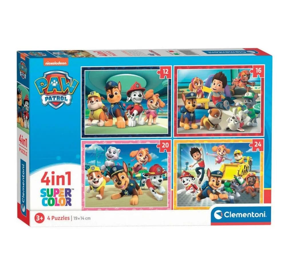 Clementoni PAW Patrol 4-in-1 Puzzle Set für Kinder ab 3 Jahren