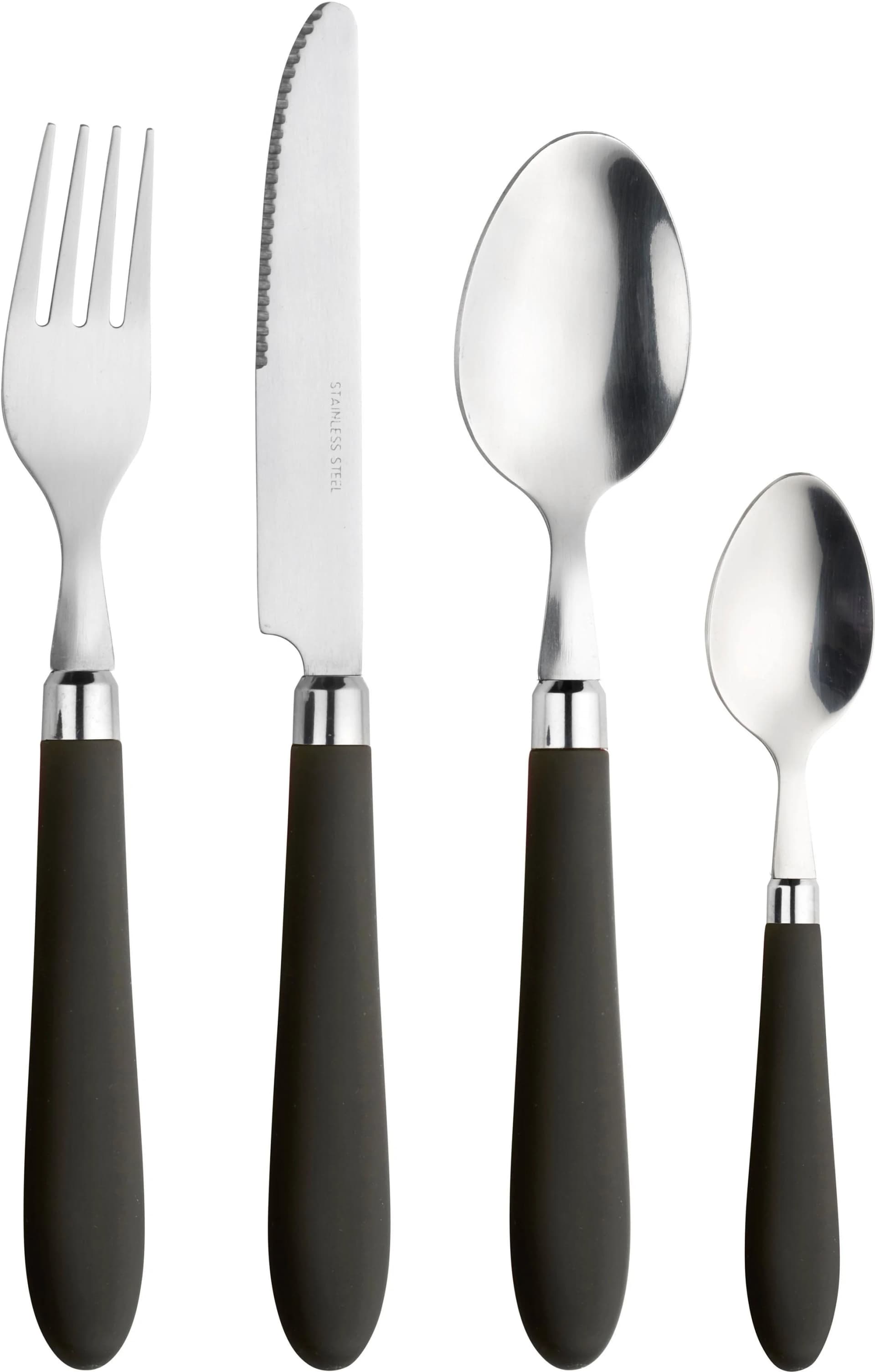 PINTINOX Besteck-Set Daisy 0 Schwarz/Edelstahl 24-tlg.