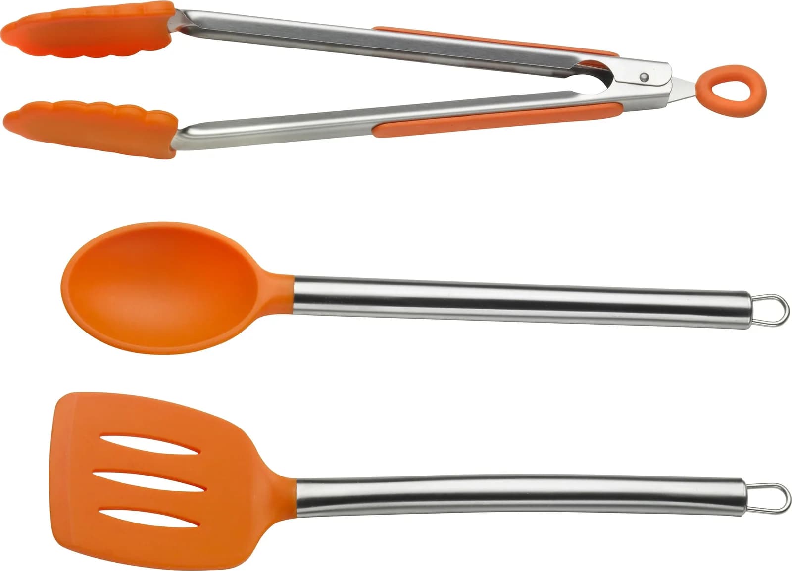 Pinti Inox Kochbesteck-Set Pinti Silicone Orange 3-tlg. Silikon/Edelstahl
