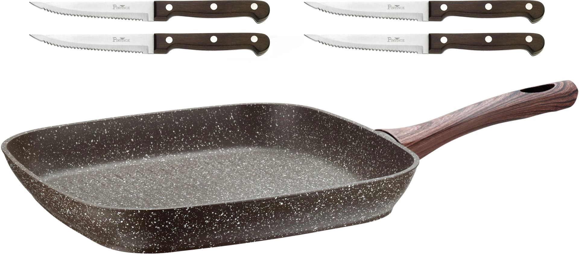 Pinti Inox Grillpfanne Chalet Braun 28x28 cm Induktion