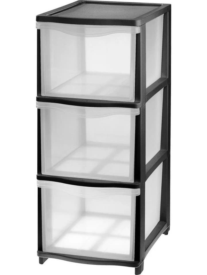 Tontarelli Schubladenturm Cover Line Schwarz mit Rollen