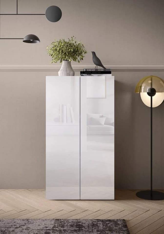 OTTO HOME Aktenschrank Basic Weiß Hochglanz 2 Türen