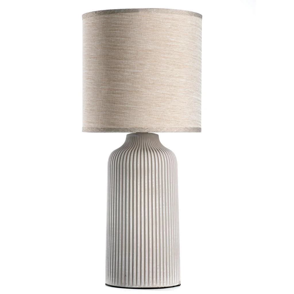 XXXLutz Tischleuchte Creme Keramik Textil 45 cm