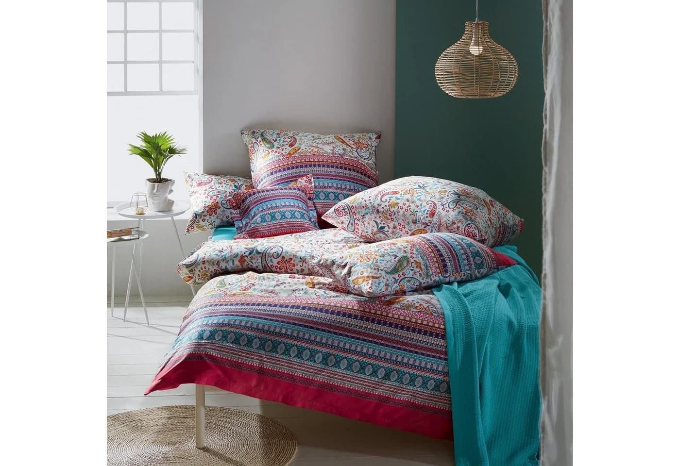Bassetti Bettwäsche Burano Mako-Satin Paisley Rosa