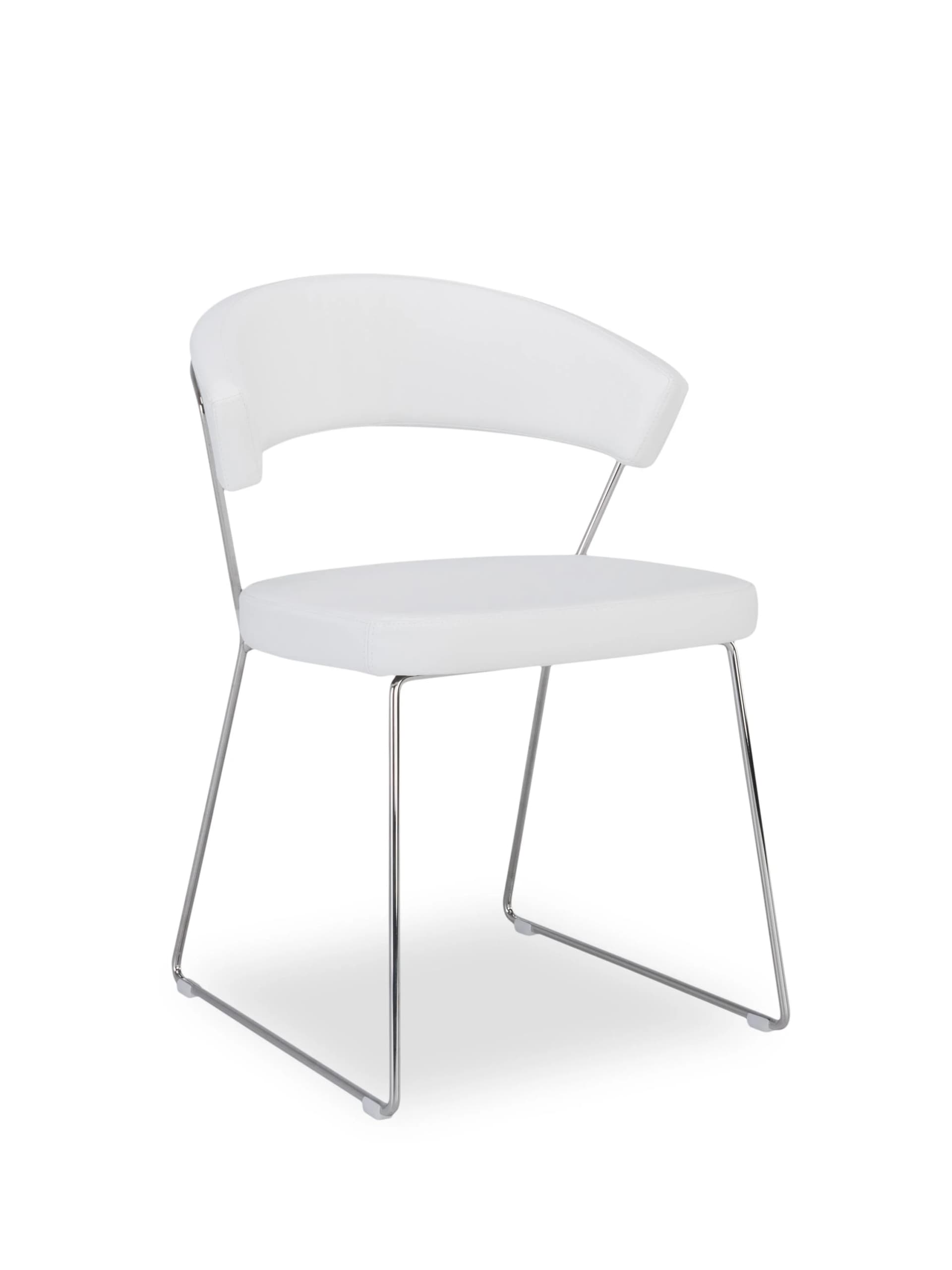 Polsterstuhl New York CB/1022 Leder Schneeweiß Calligaris