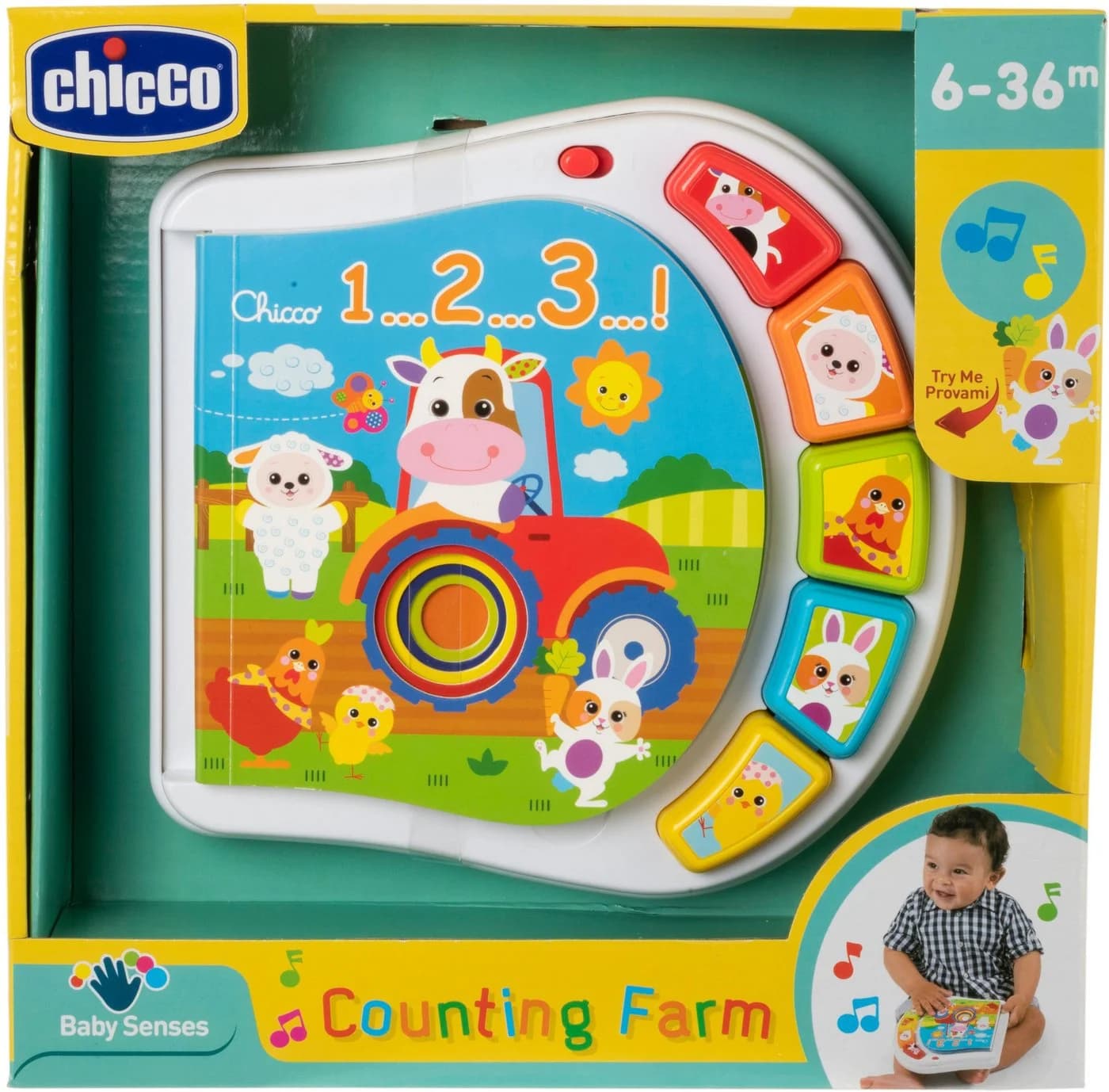 Chicco Lernspielzeug Zahlen Farmbuch Bunt Interaktiv