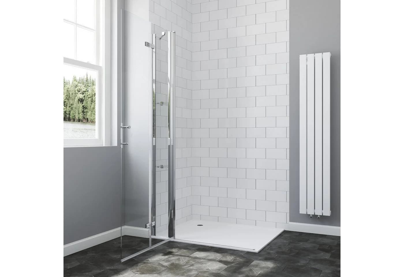 AQUABATOS Walk-in-Dusche 6 mm ESG-Sicherheitsglas Nano-Beschichtung