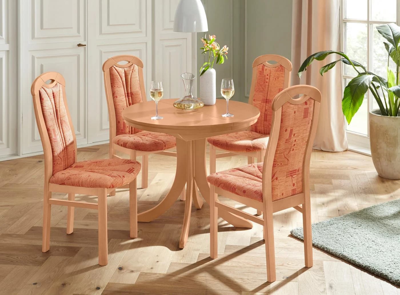 HOME AFFAIRE Armlehnstuhl ALEX Orange Buche Massivholz