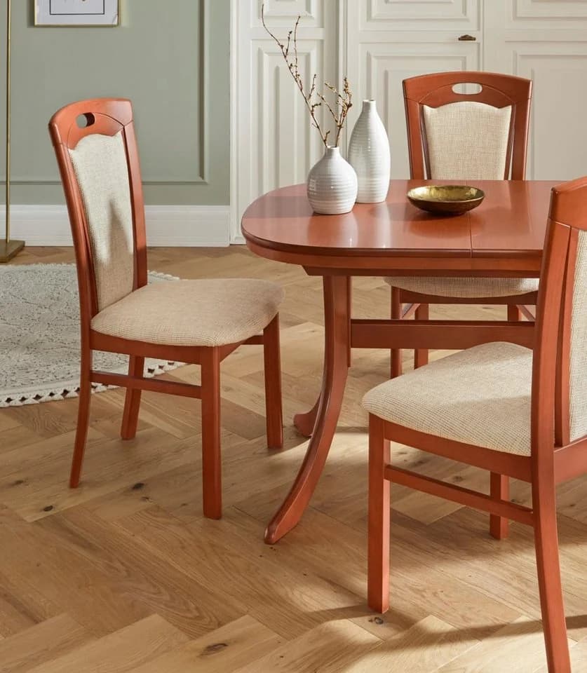 HOME AFFAIRE Esszimmerstuhl FERDI Massivholz Kirsch/Beige