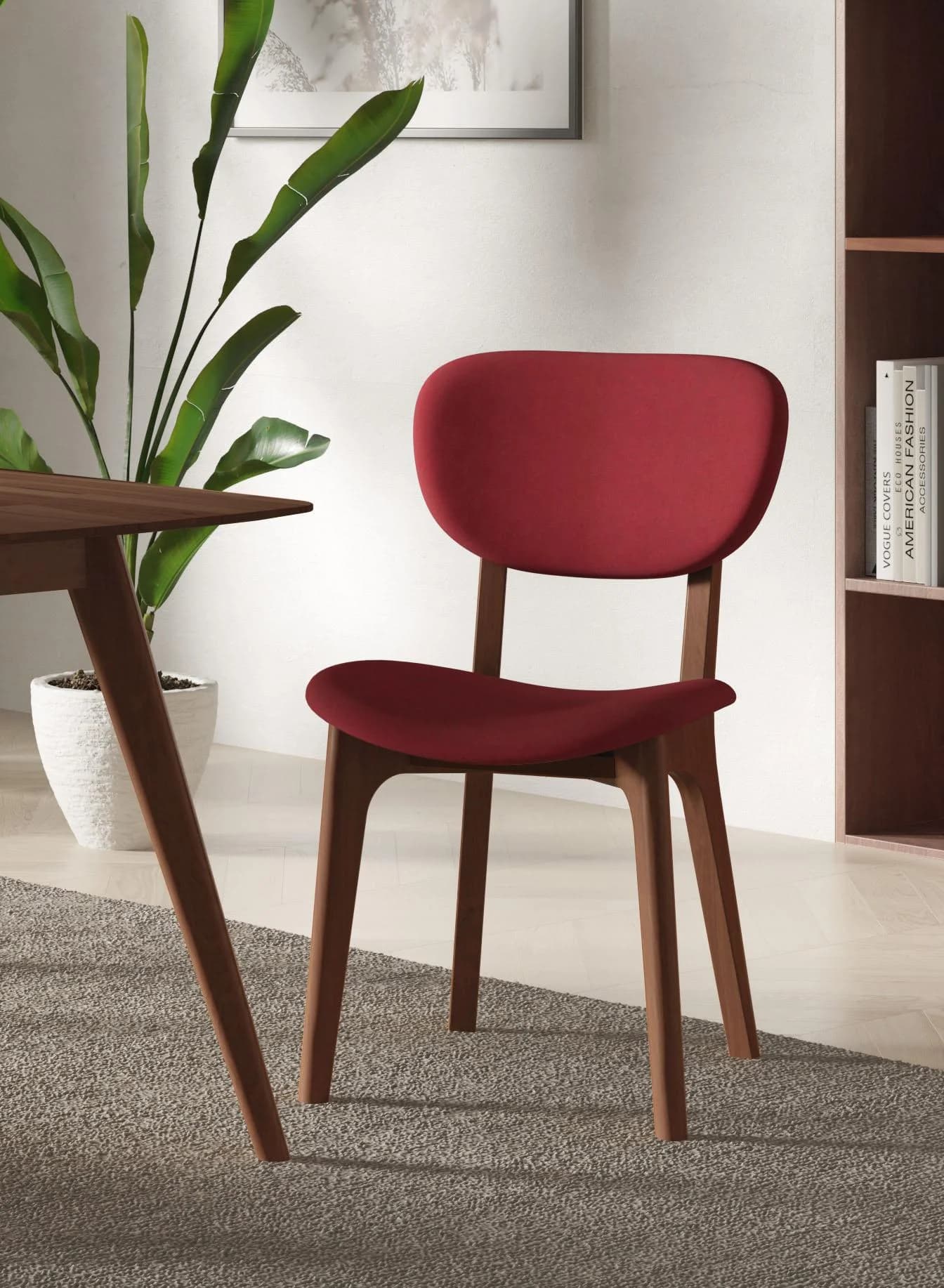 Home Affaire Stuhl COZY Bordeaux Nuss Massivholz