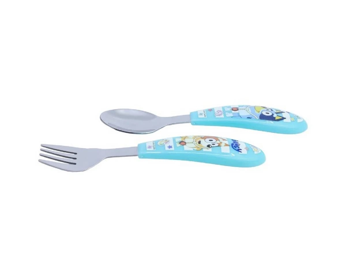 Bluey Kinderbesteck Set 2-teilig – Löffel & Gabel mit Motivgriffen