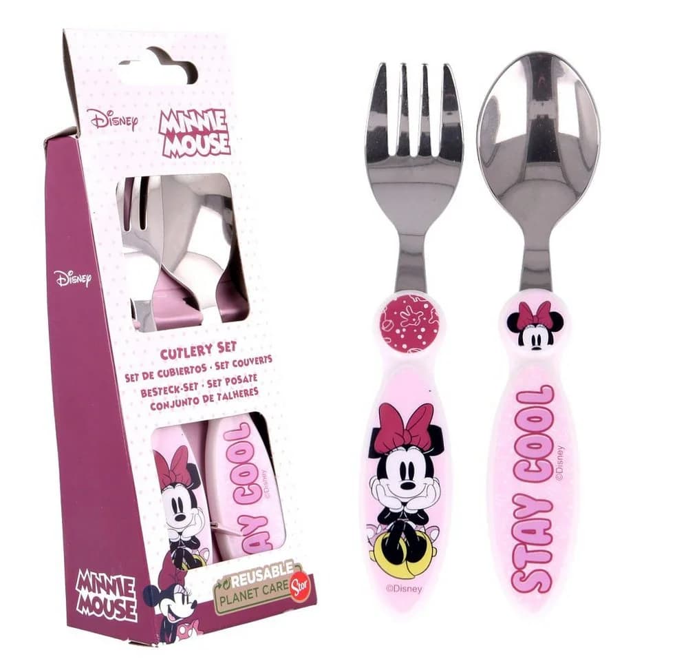 Disney Minnie Mouse Kinderbesteck 2-tlg. Gabel & Löffel bunt
