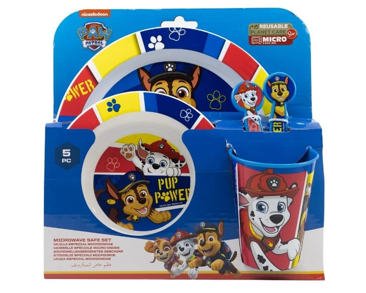 PAW Patrol Kindergeschirr-Set 5-teilig Mikrowellengeeignet