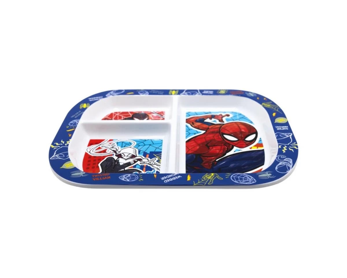 Storline Frühstücksteller Spiderman rechteckig mit 3 Fächern