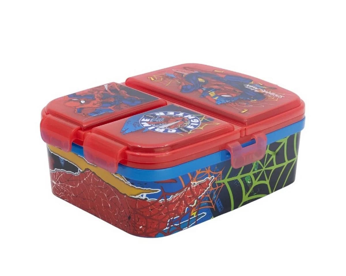 Stor Lunchbox Spiderman Kinder Brotdose XL Rot 3 Fächer