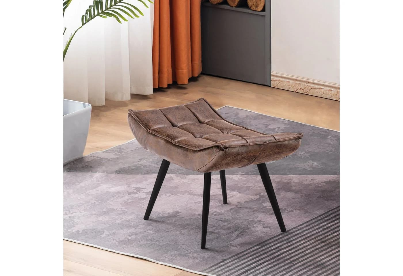 MCombo Relaxsessel Grau/Braun mit Hocker und Relaxfunktion