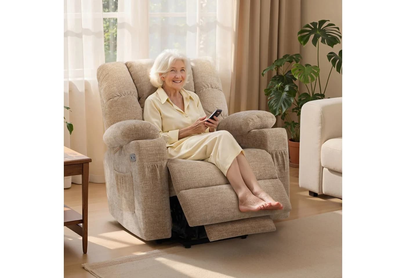 MCombo Relaxsessel 7550 Elektrische Aufstehhilfe Beige