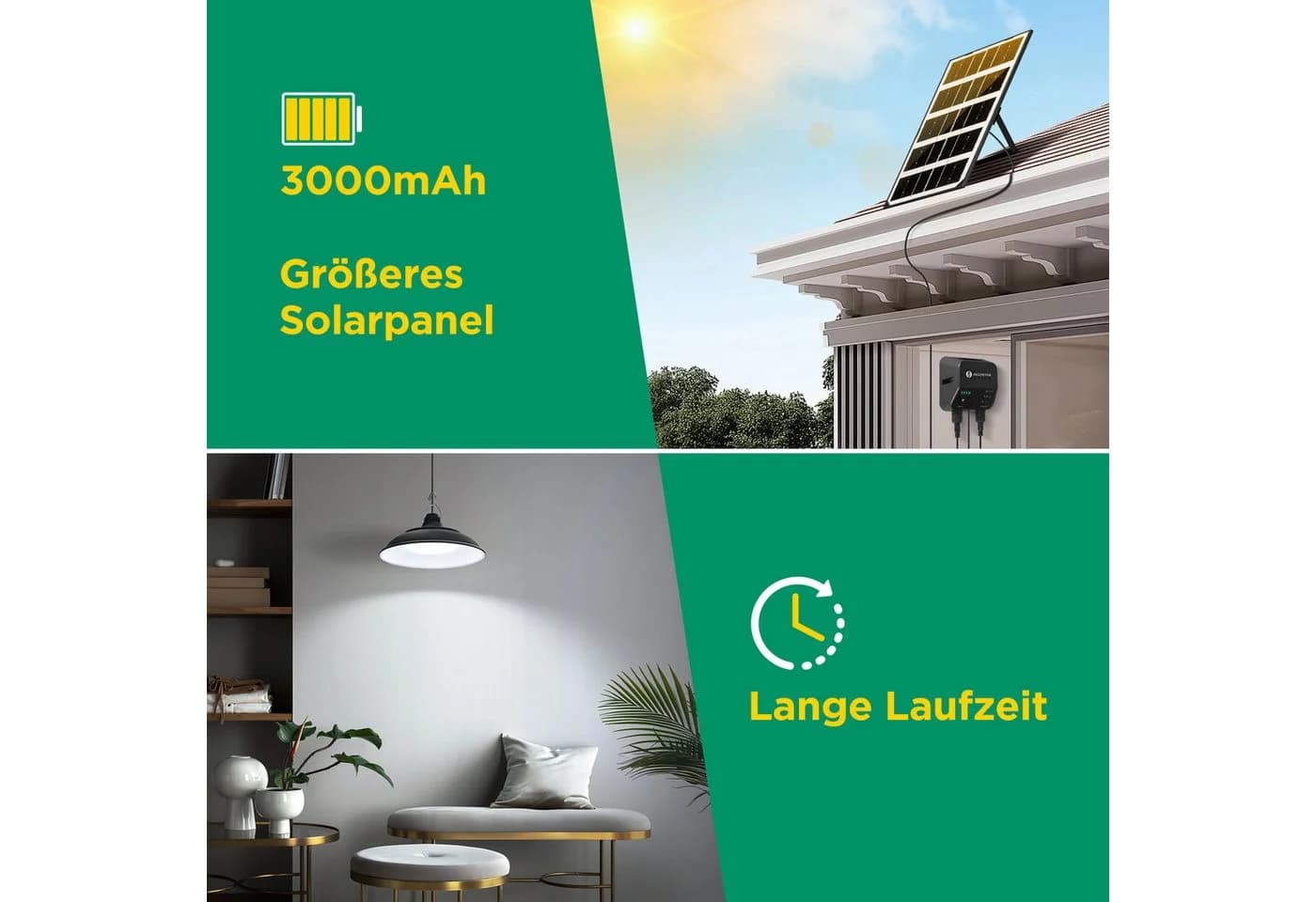 Aigostar LED Solarleuchte mit 8m Kabel & Fernbedienung