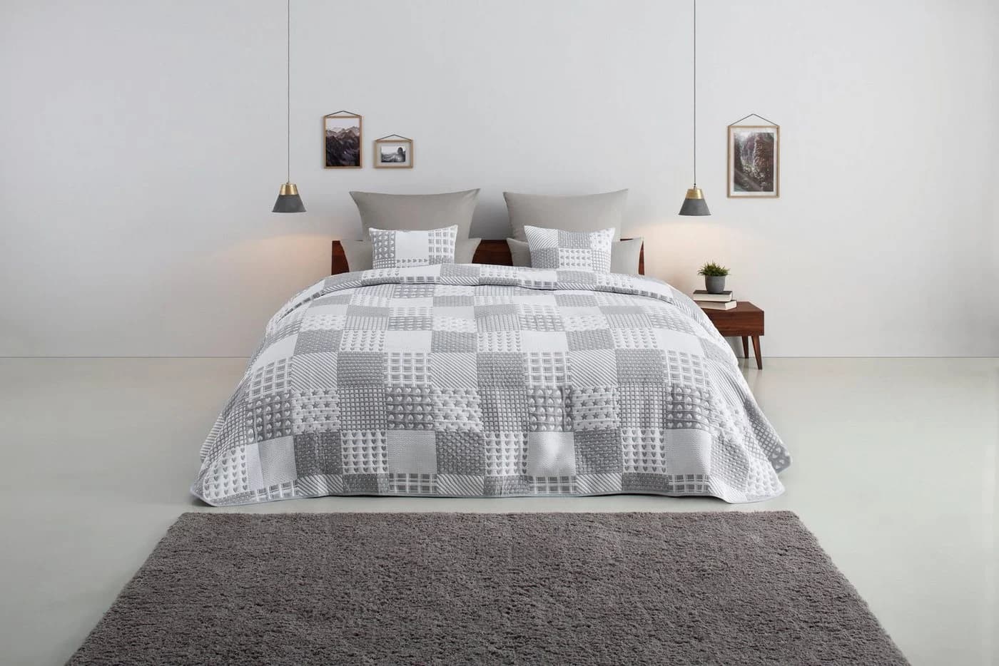 OTTO HOME Kissenbezug Gretje Grau 50x50 cm Baumwolle Polyester