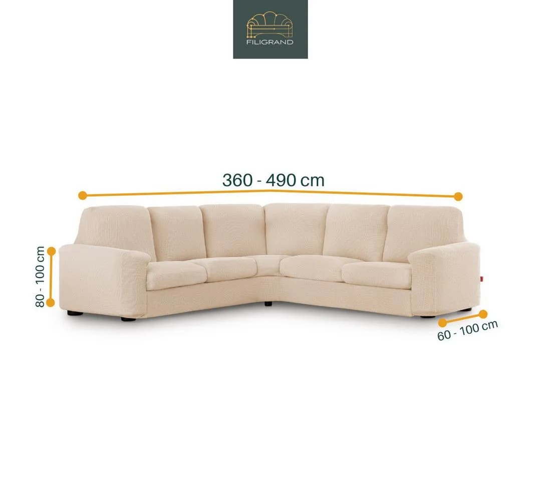 Belmarti Ecksofahusse 1-teilig Elastisch Beige Baumwollmix