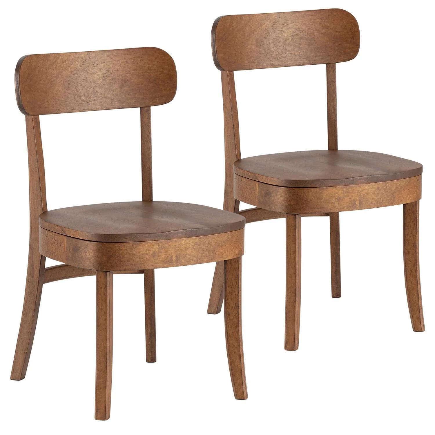 STUHL-SET 2 Nala Walnussfarbe Massivholz