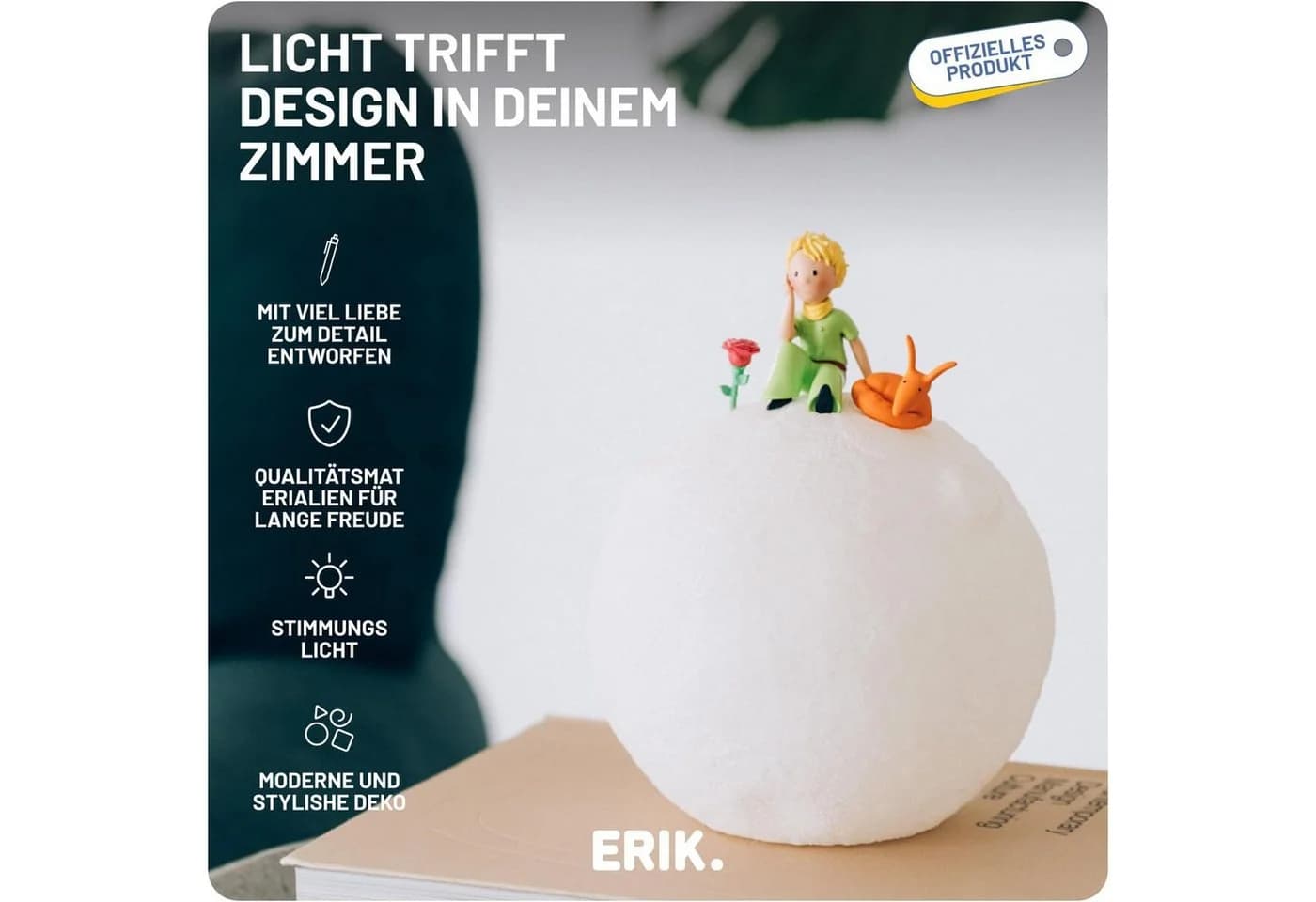 Grupo Erik LED Dekolicht Der kleine Prinz 3D Nachtlicht Weiß