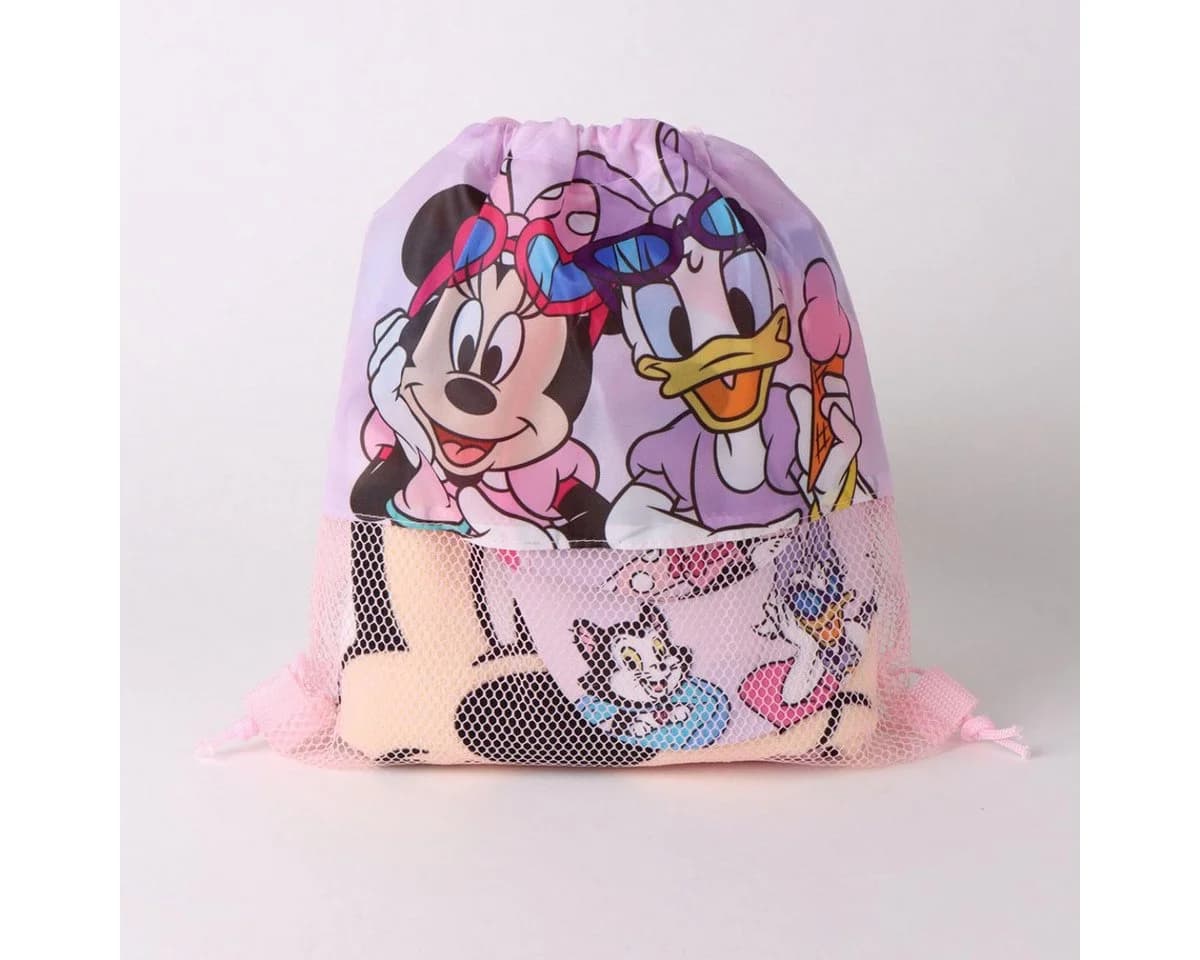 Disney Minnie Mouse Strandtuch Set Kinder 70x140 cm mit Cap & Turnbeutel