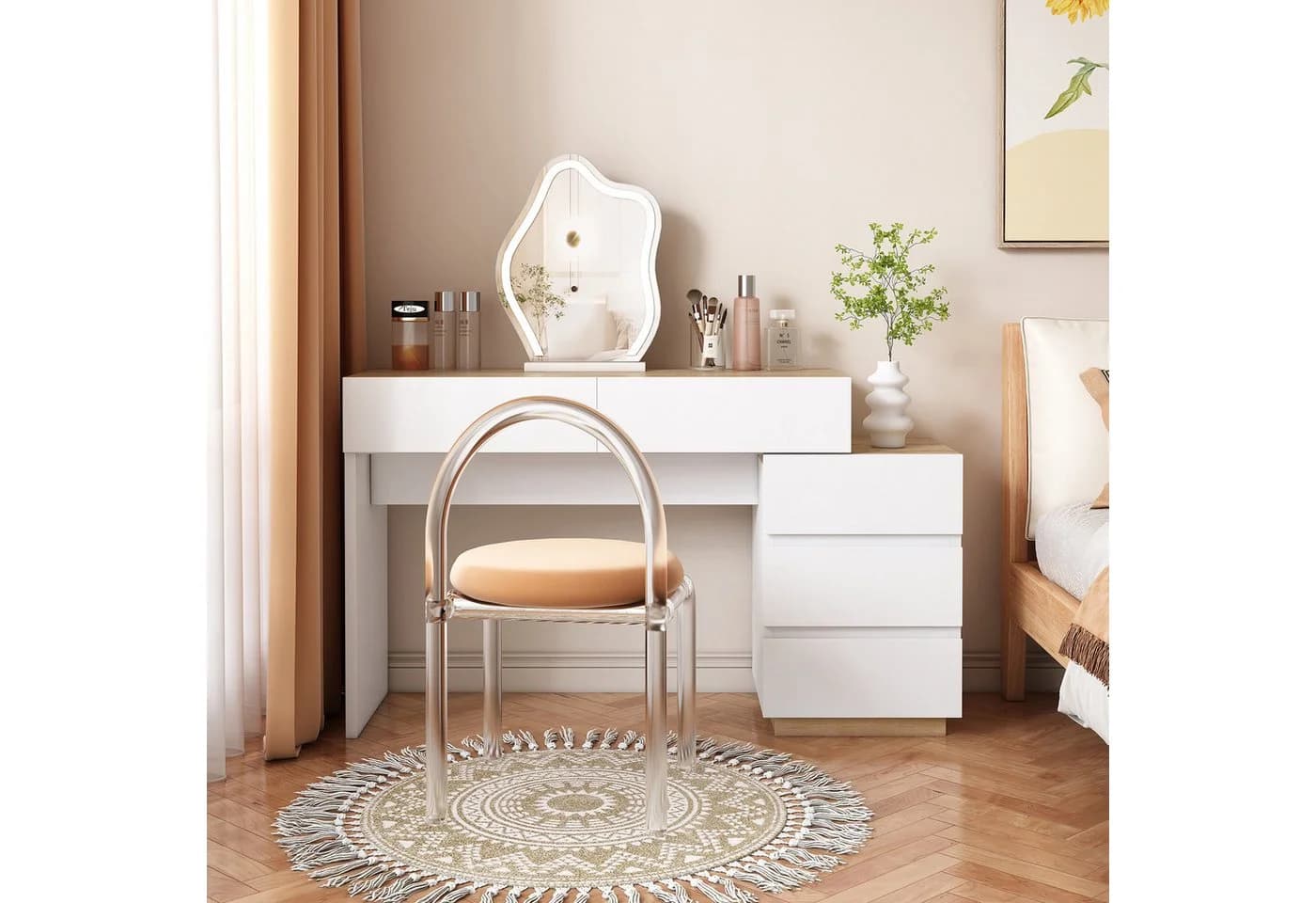 Celya Schminktisch mit 5 Schubladen für Schlafzimmer