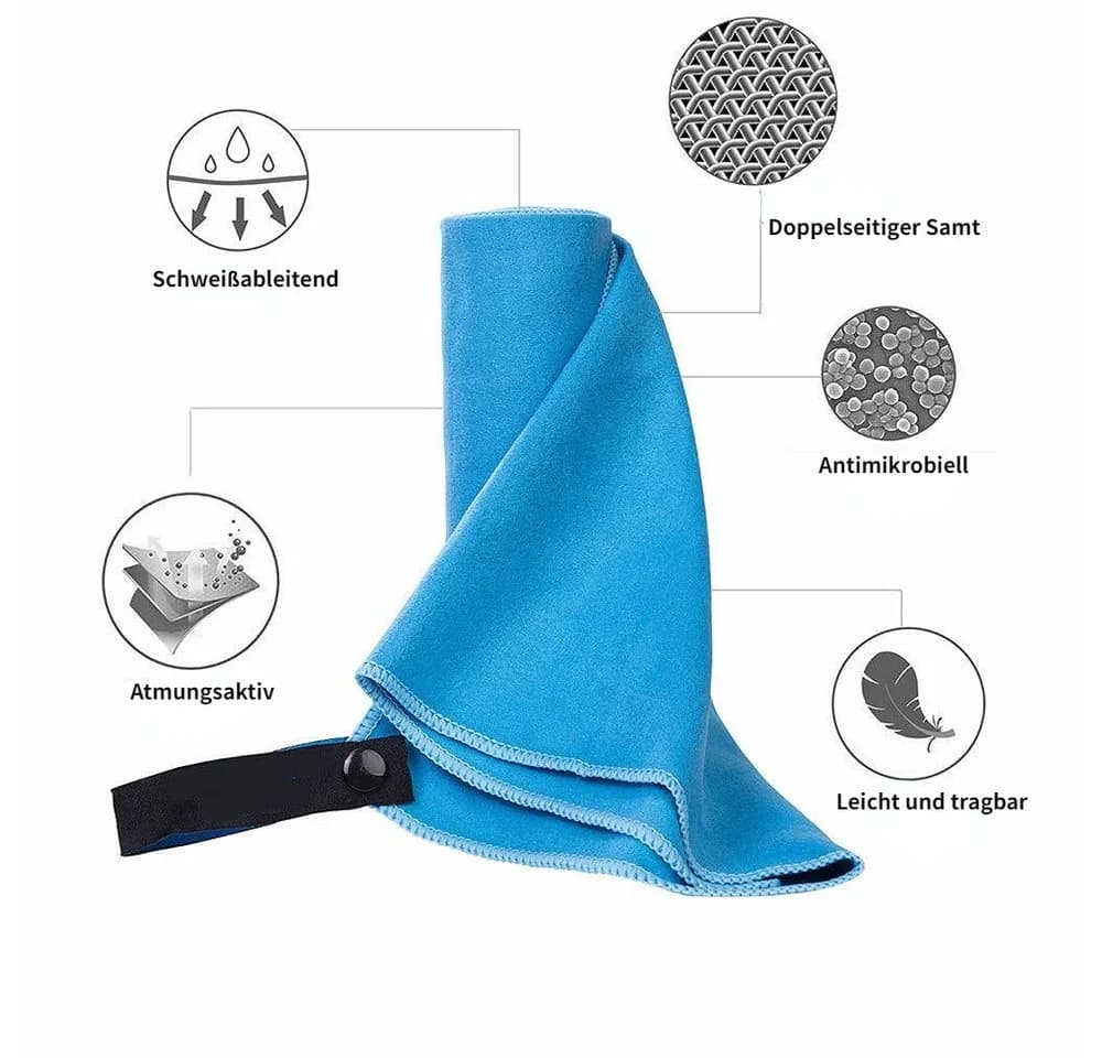 Blusmart Reisehandtuch Mikrofaser Schnelltrocknend Blau