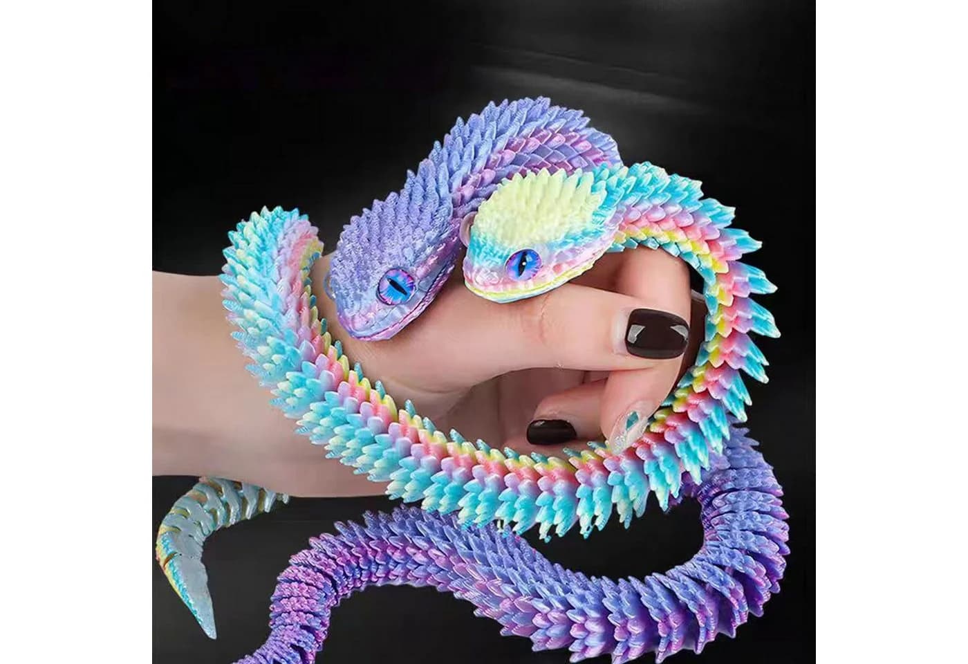 Jumpeak 3D-Schlange aus PLA, bewegliche Tierfigur, bunt