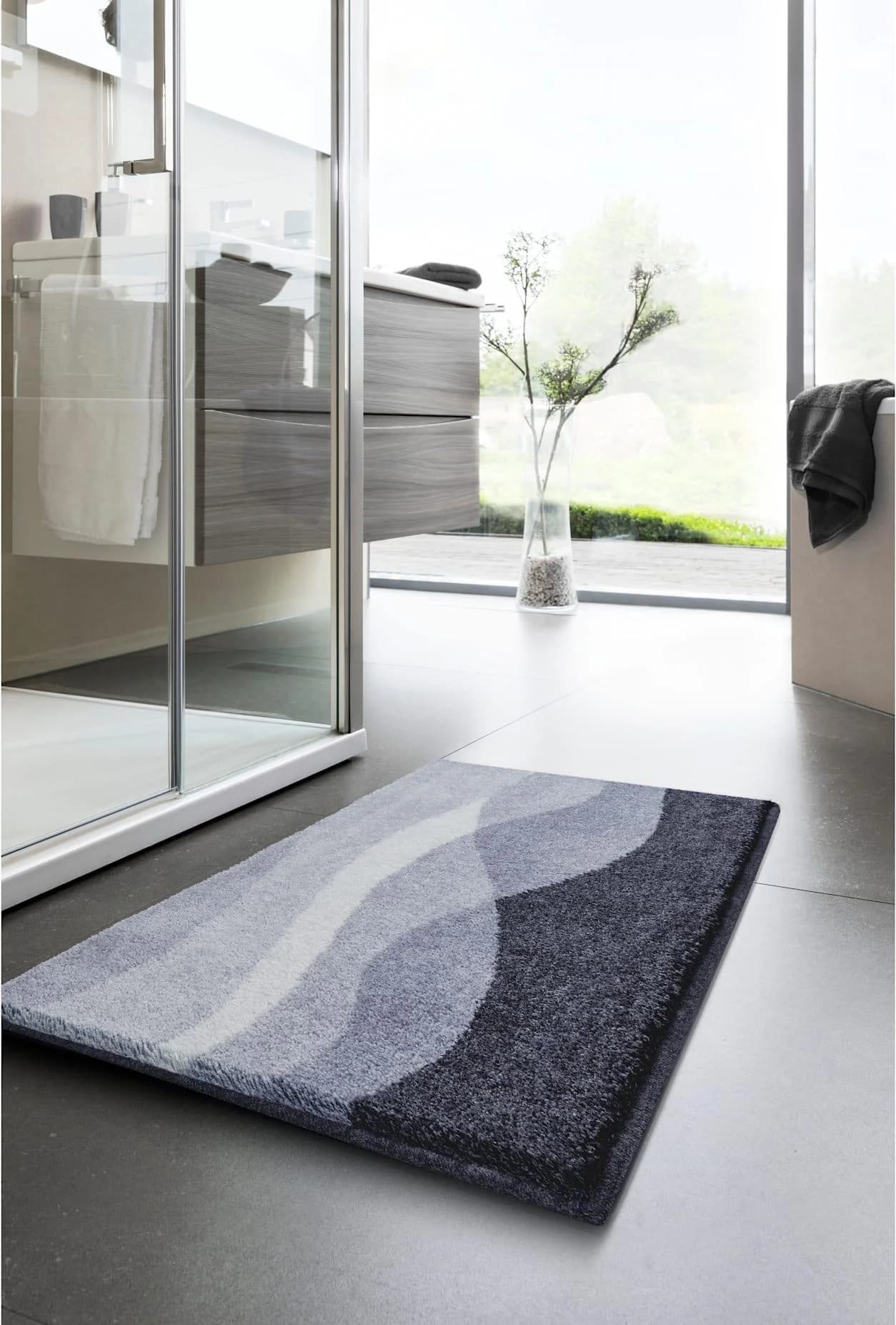 GRUND Badematte HILLS Anthrazit 60x100 cm Polyacryl