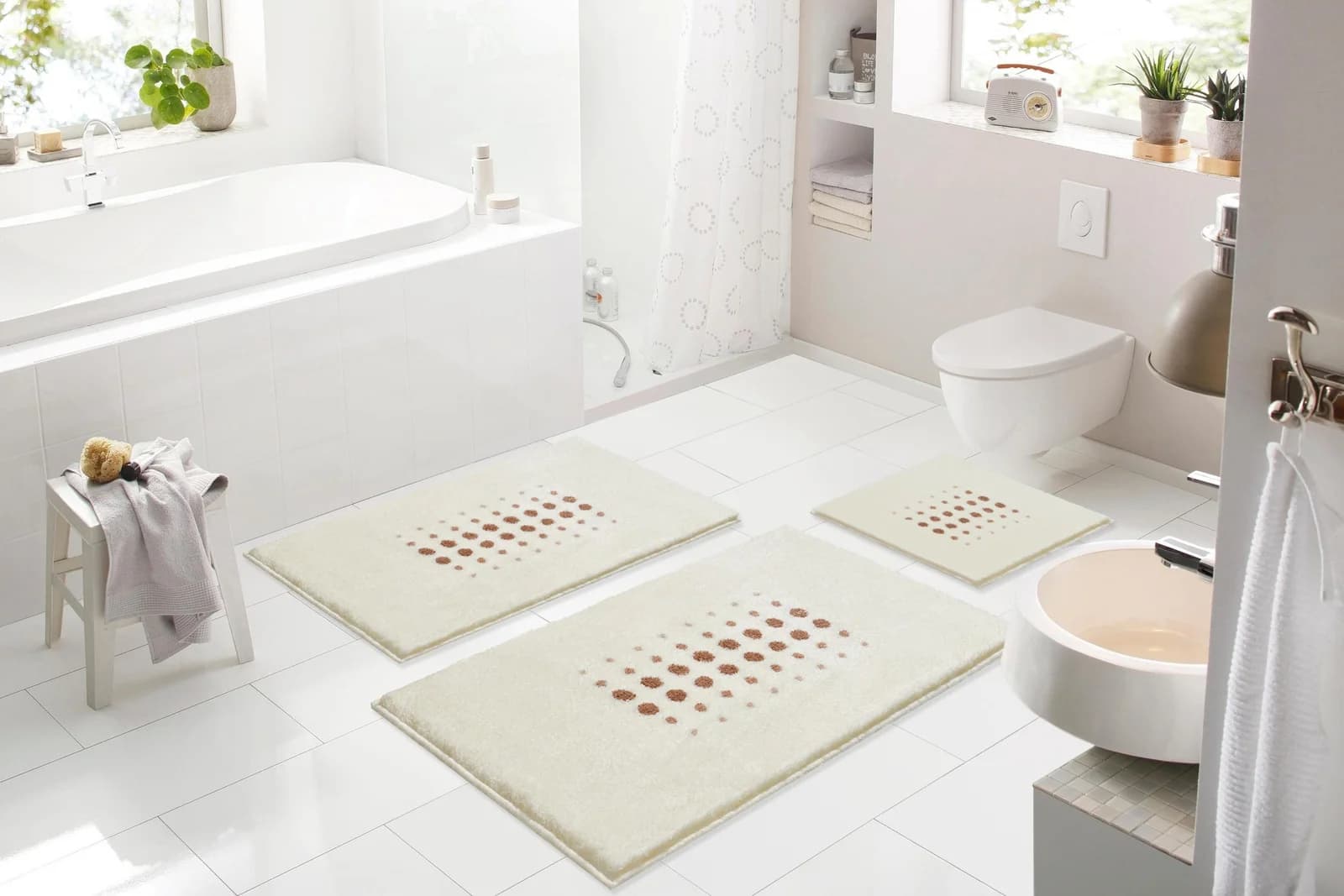 GRUND Badematte Siria Beige Natur Polyacryl Rutschhemmend