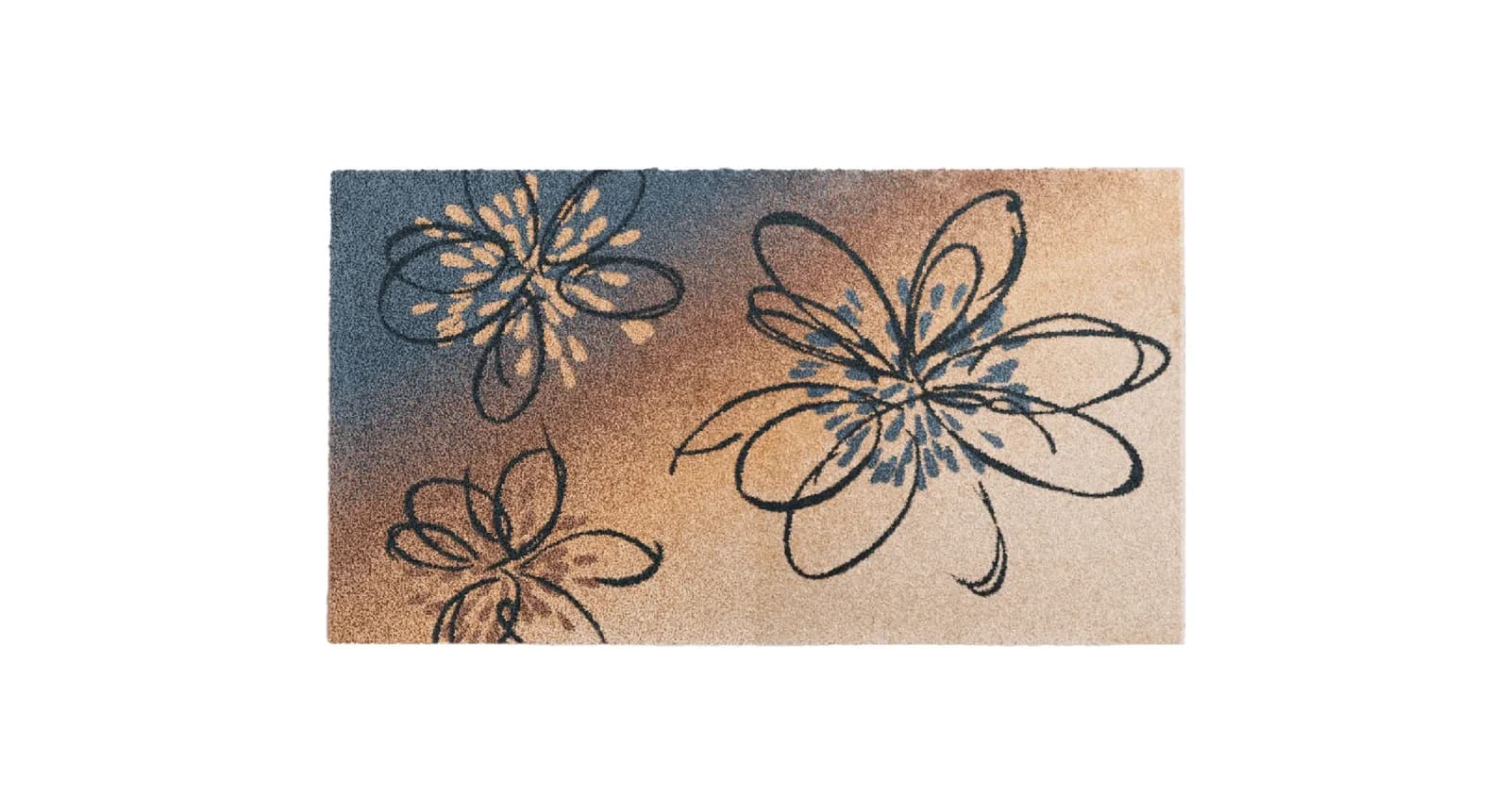 GRUND Badematte Lusia Beige Taupe Florales Design 20mm Polyacryl