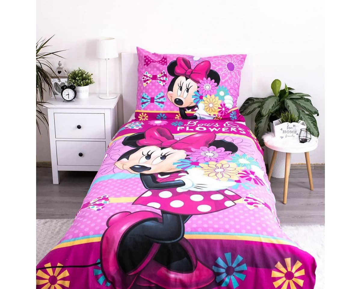 Disney Minnie Mouse Bettwäsche Minnie Maus Bettwäsche Kleid 140 x 200 + 70 x 90 cm Baumwolle