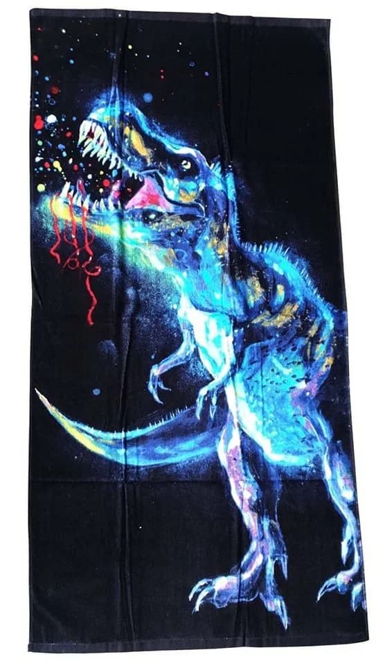 Jerry Fabrics Handtuch T-Rex Frottee Schwarz Dinosaurier