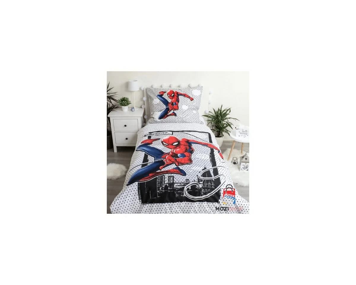 Spiderman Glow Kinderbettwäsche Set 140x200 cm mit Kissenbezug 70x90 cm