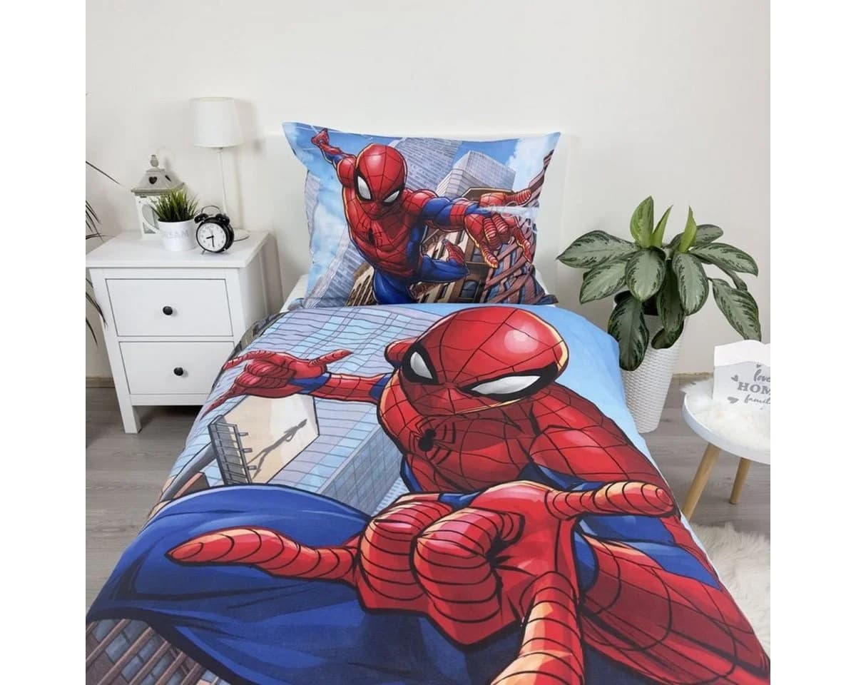 Spiderman Bettwäsche Set 100% Baumwolle Wendemotiv