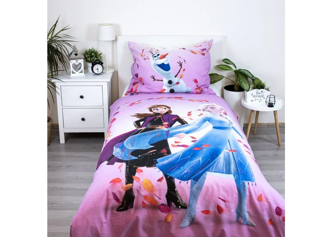 Disney Frozen Bettwäsche Baumwolle Rosa 140x200 cm mit Reißverschluss