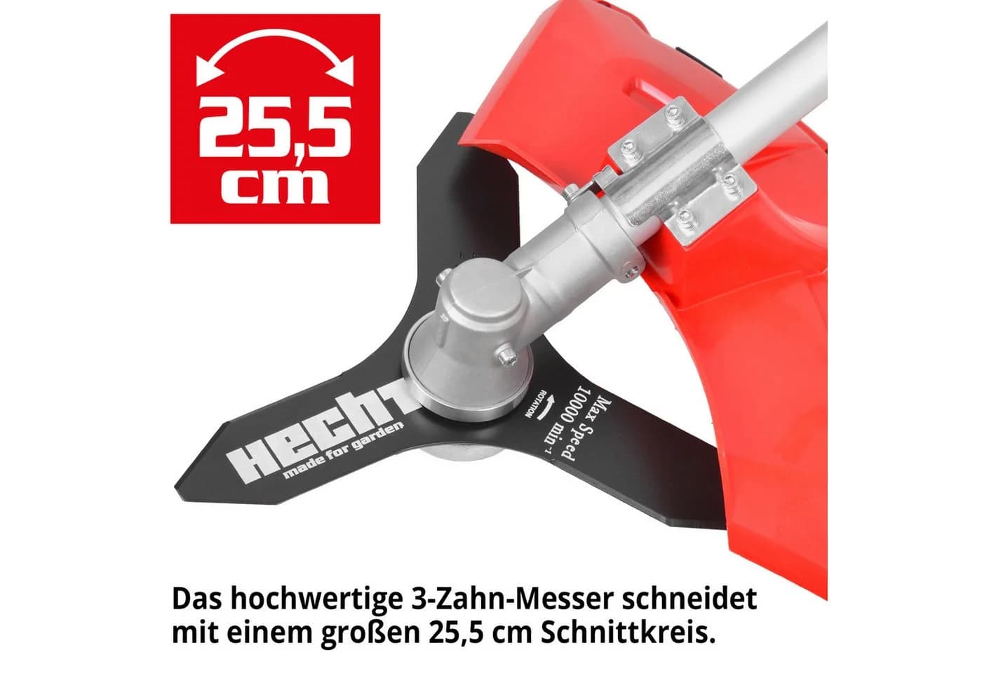 Hecht Benzin-Freischneider 3,1 PS Auftipp-Automatik 25,5 cm Messer 42 cm Faden