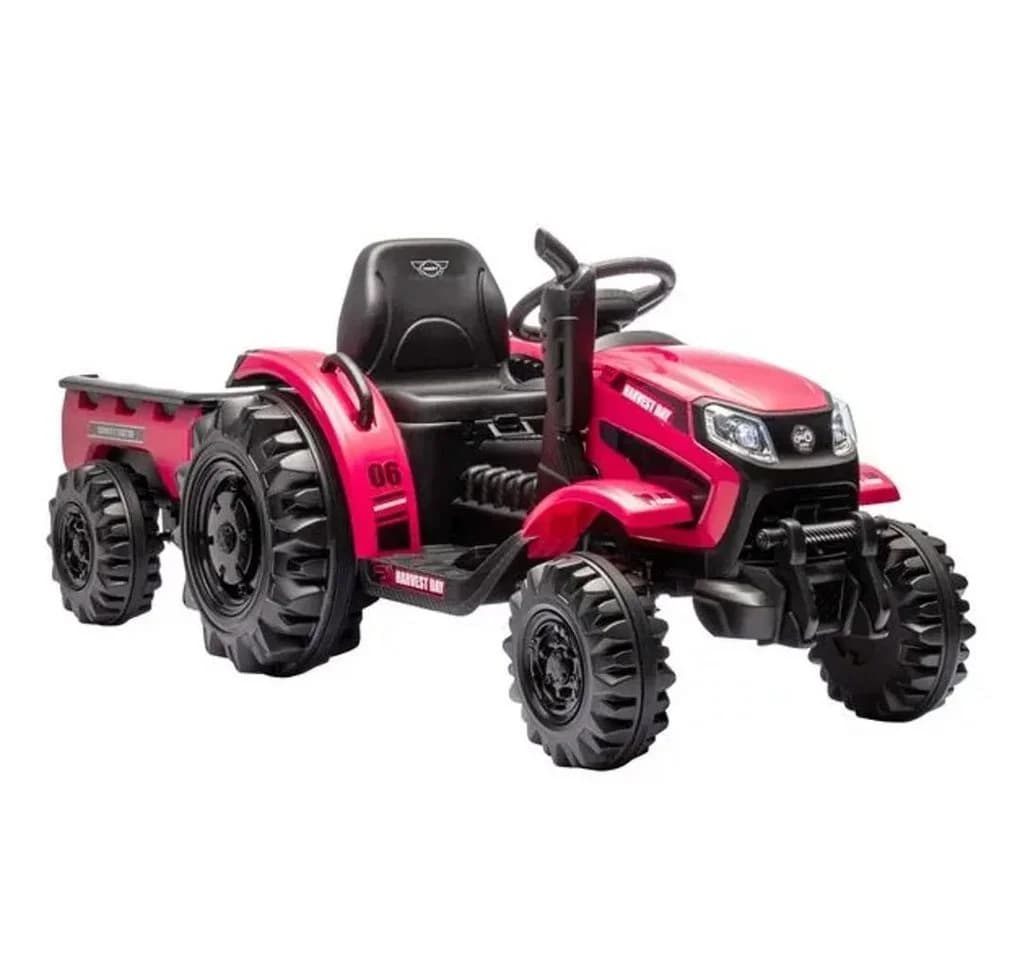 Hecht Elektro-Kindertraktor 12V mit Anhänger Rot
