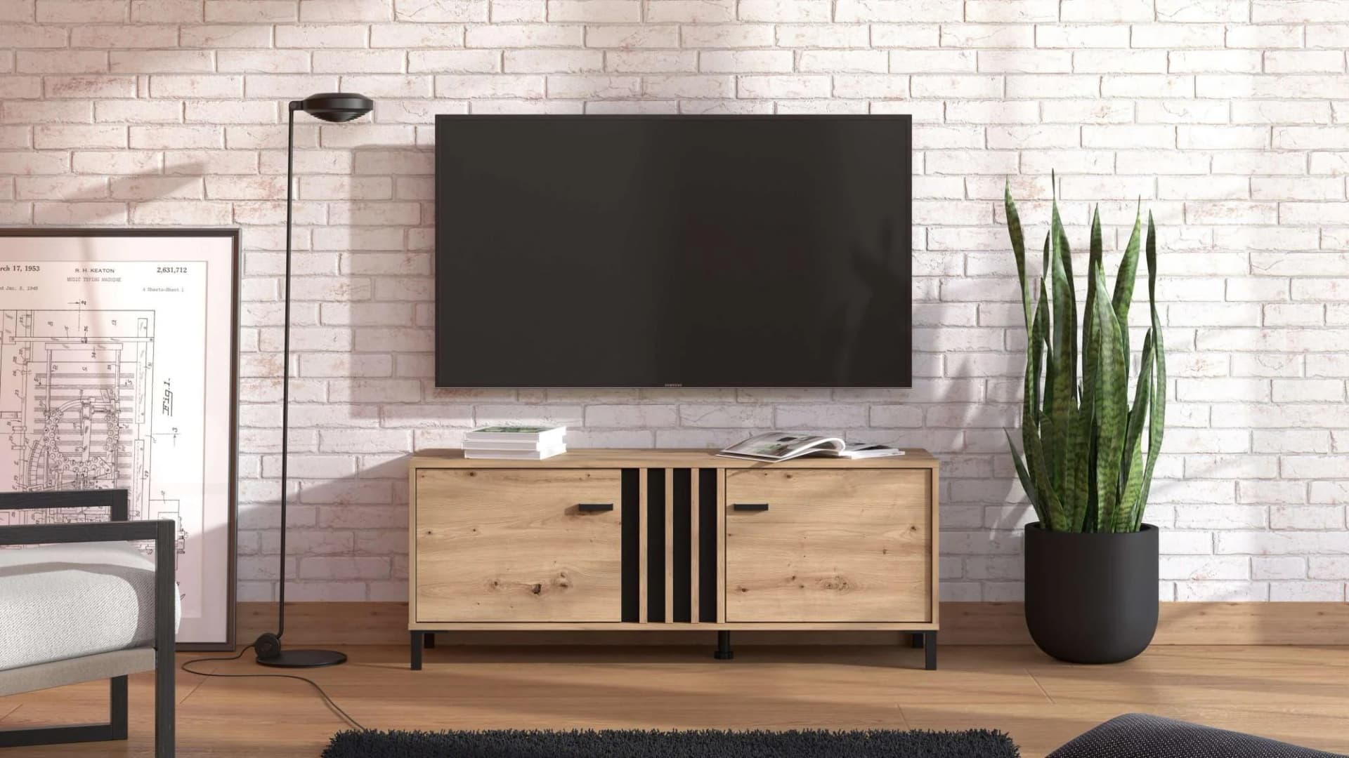 Lowboard HOME AFFAIRE LAVAL - Modernes TV-Board Artisan Eiche