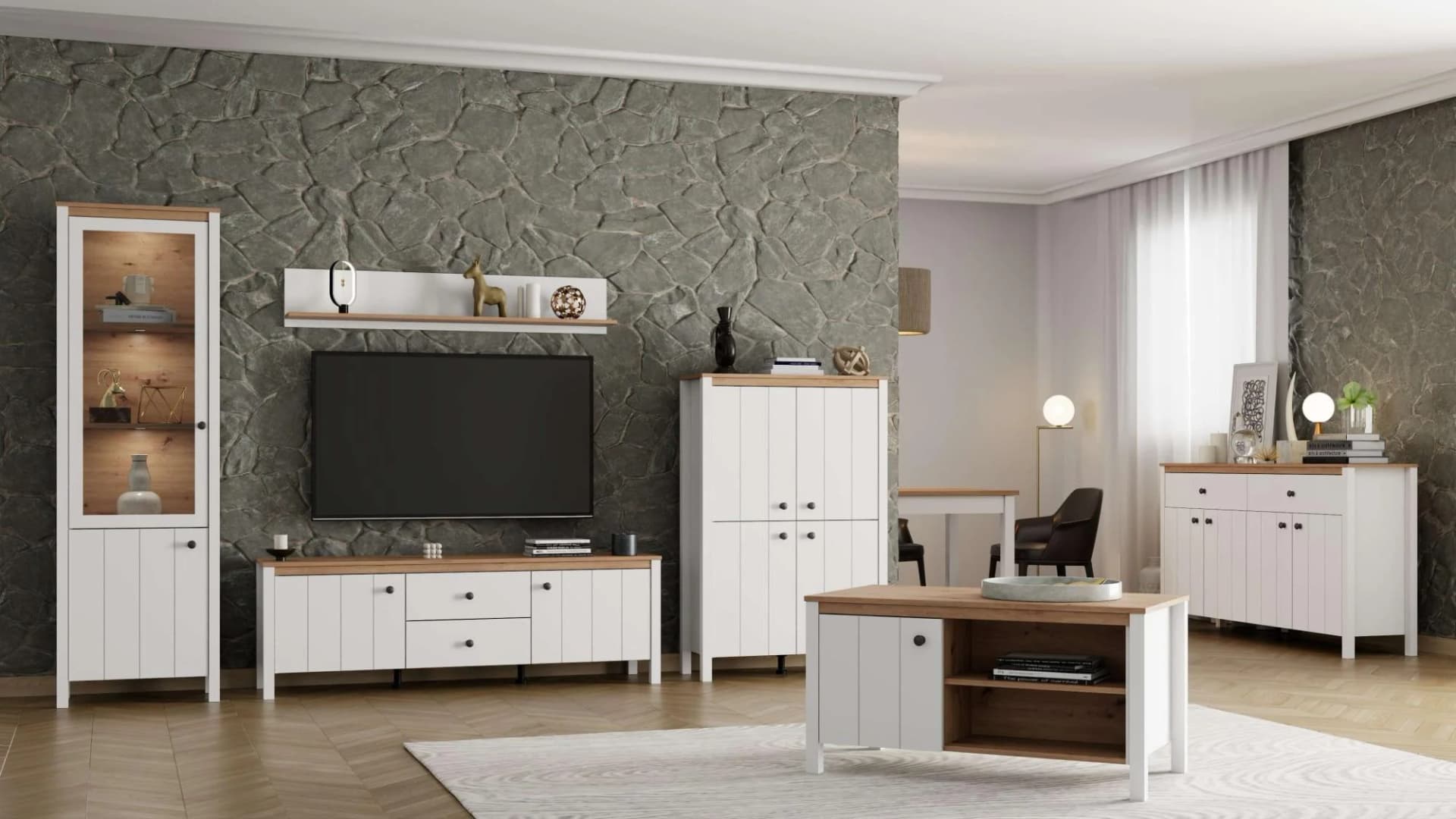 HOME AFFAIRE Lowboard Bedford TV-Schrank weiß