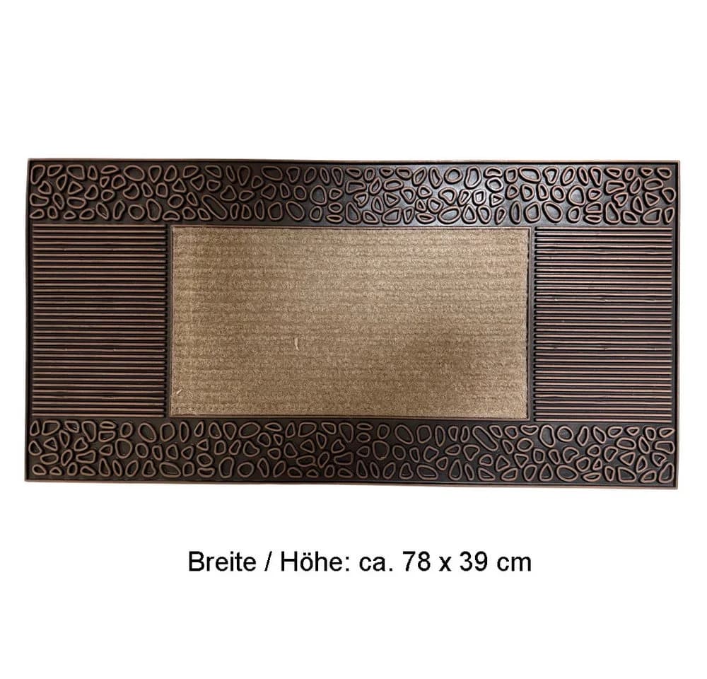 Ekershop Fußmatte Türmatte Schmutzfangmatte PVC Modern Schwarz/Silber