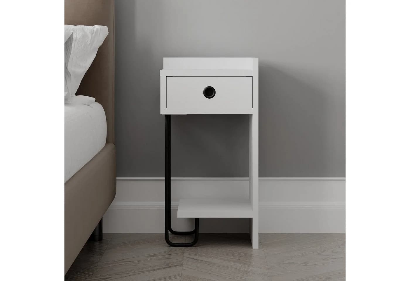 Decortie Nachttisch Sirius Weiß Holzwerkstoff Modern