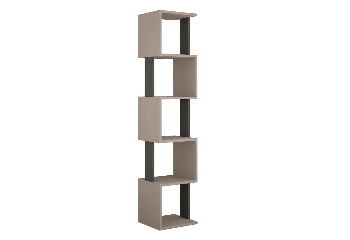 Decortie Bücherregal Piri Modernes Holzregal Helles Mokka-Anthrazit
