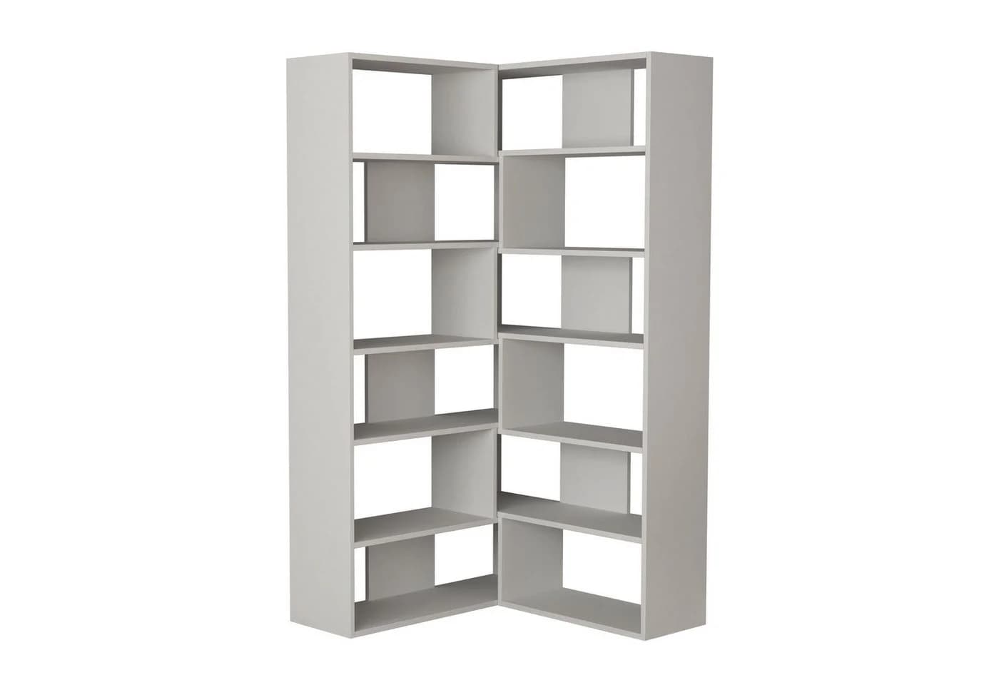 Decortie Bücherregal Molly Weiß Modernes Eckregal mit 5 Etagen