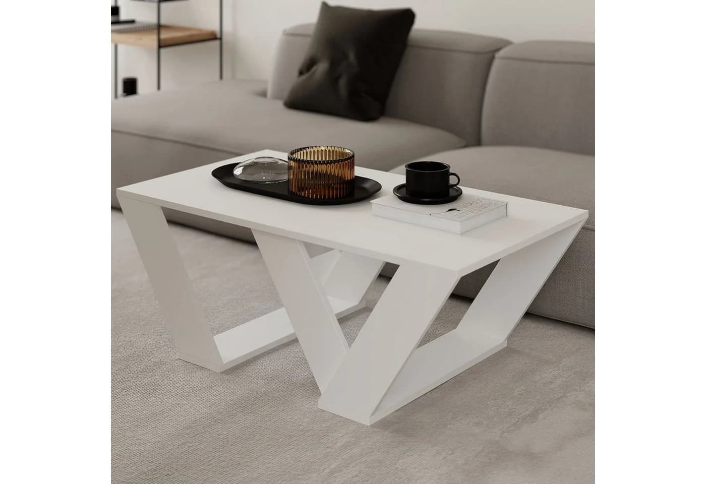 Decortie Couchtisch Pipra Modern Weiß