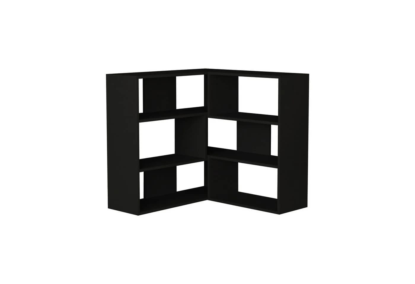 Decortie Bücherregal Molly Modernes Eck-Regal Schwarz